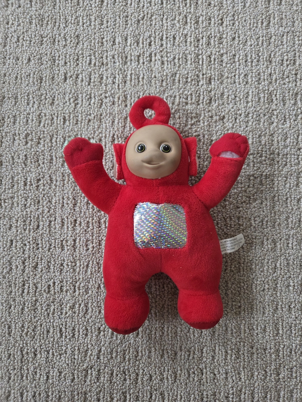 Red Plush Teletubby-Style Soft Toy for Kids